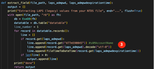 Fonction permettant de récupérer le contenu des attributs LAPS de chaque compte machine 